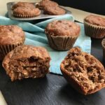 Easy Oatmeal Raisin Greek Yogurt Muffins that are refined sugar free, protein-packed, and a great back to school snack!!